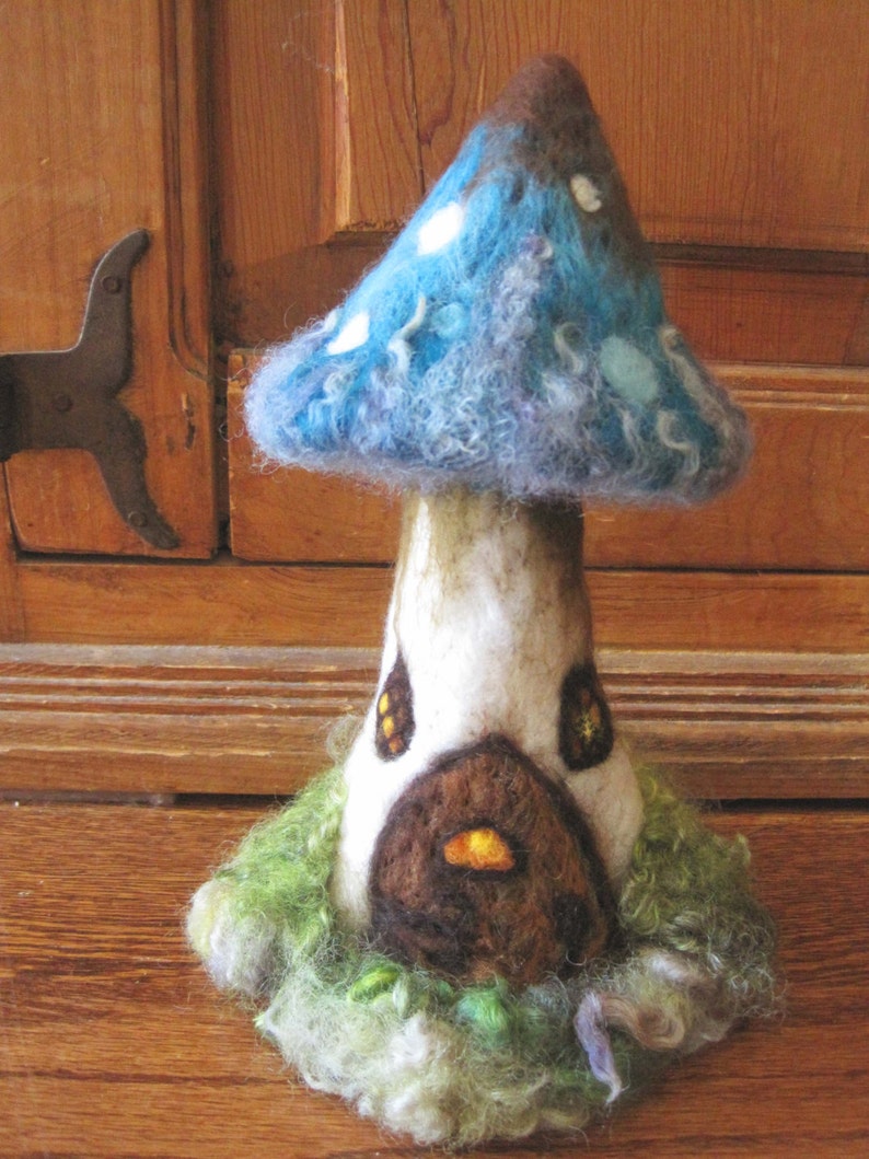 Waldorf Needle Felted WILLOWWOOD MUSHROOM HOUSE Felt Gnome Cottage Waldorf Homeschool Fairy Tale by Anthroposophic Artist Kelly Sundstrom image 2