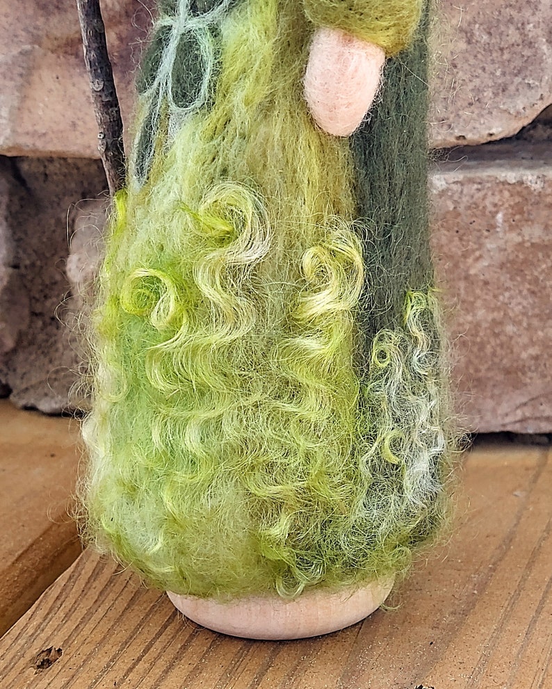 WALDORF Felted Saint Patrick wool felt shamrock St. Patrick's Day doll SIGNED by Waldorf fiber artist Kelly Sundstrom image 7