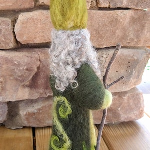 WALDORF Felted Saint Patrick wool felt shamrock St. Patrick's Day doll SIGNED by Waldorf fiber artist Kelly Sundstrom image 5