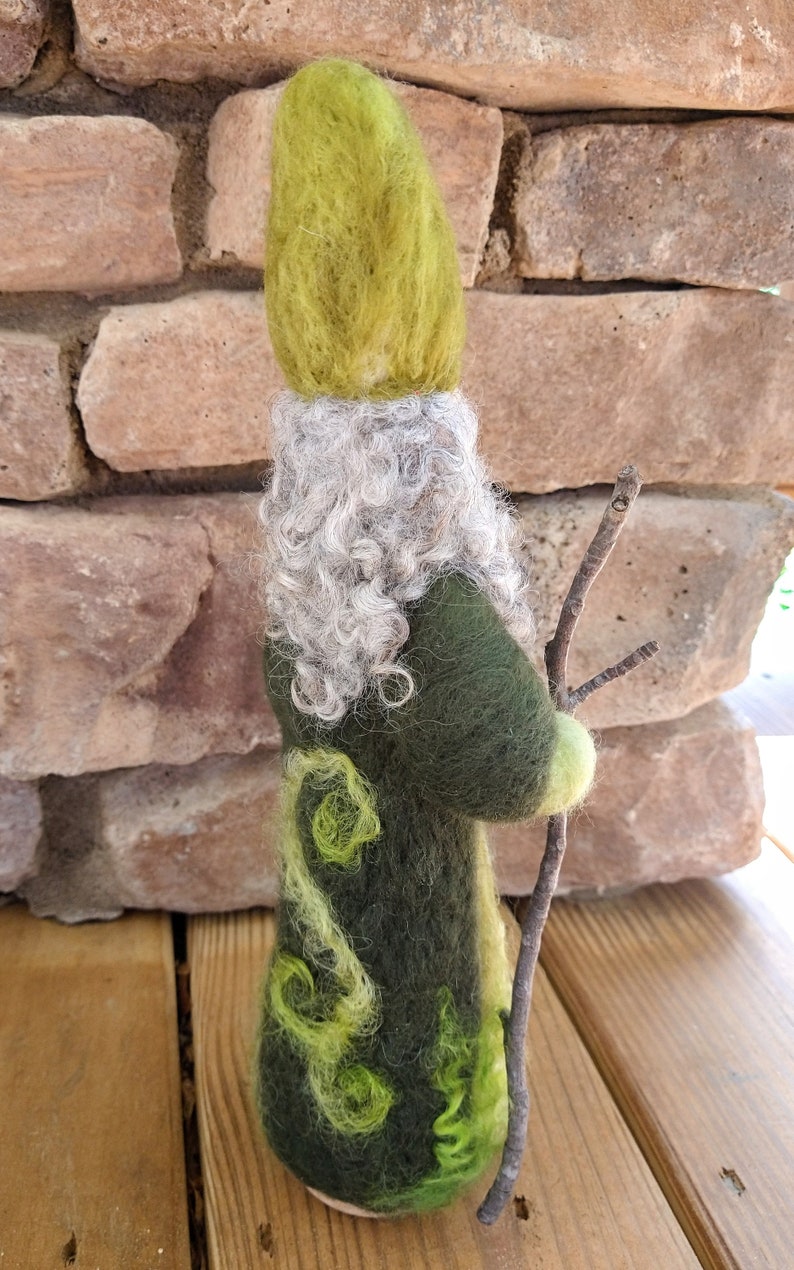 WALDORF Felted Saint Patrick wool felt shamrock St. Patrick's Day doll SIGNED by Waldorf fiber artist Kelly Sundstrom image 5