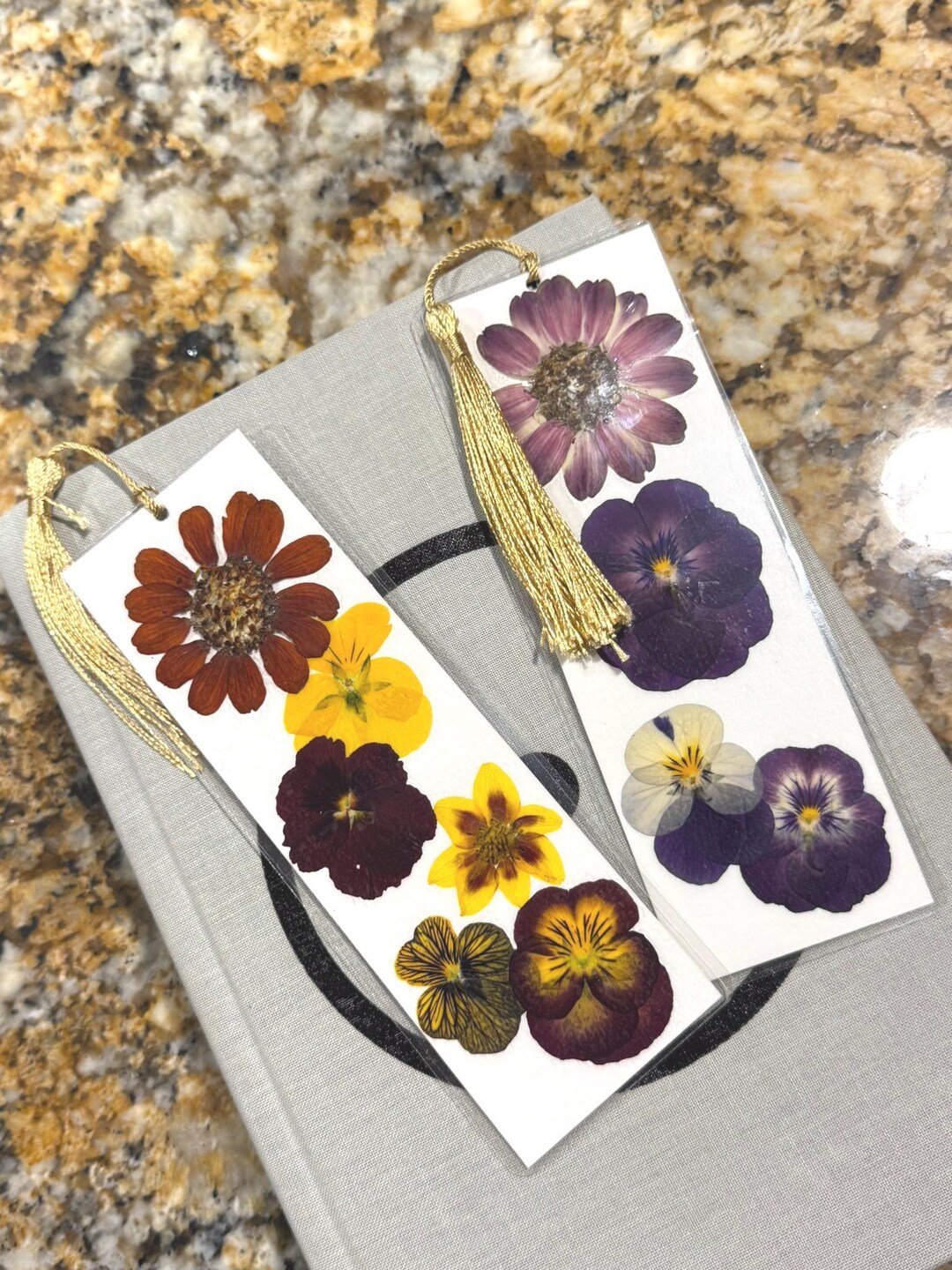 Pressed Flower Bookmarks With Tassel, Floral Imprints, 2" X 6" - Etsy