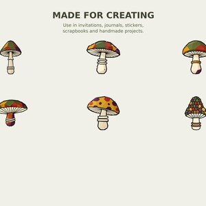 Wild Mushroom and Fern Forager Clipart preview 7