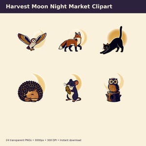 Harvest Moon Night Market Clipart preview image 4