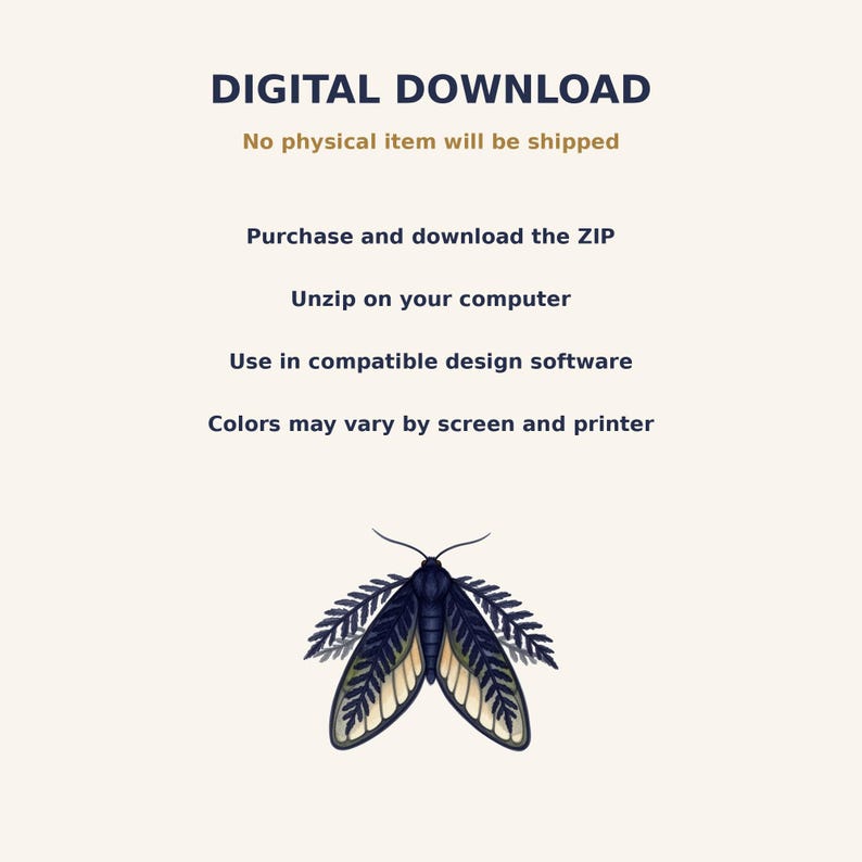 Moth and Moon Clipart Bundle preview image 5