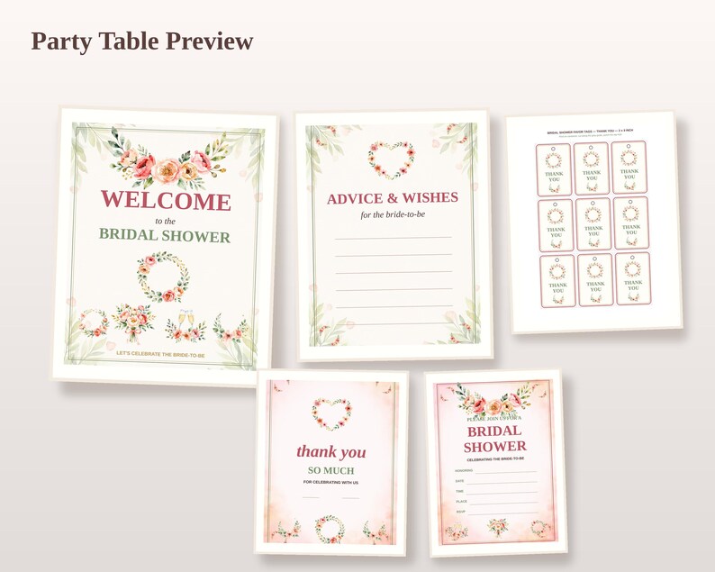 Bridal Shower Party Kit Printable printable party kit preview 7