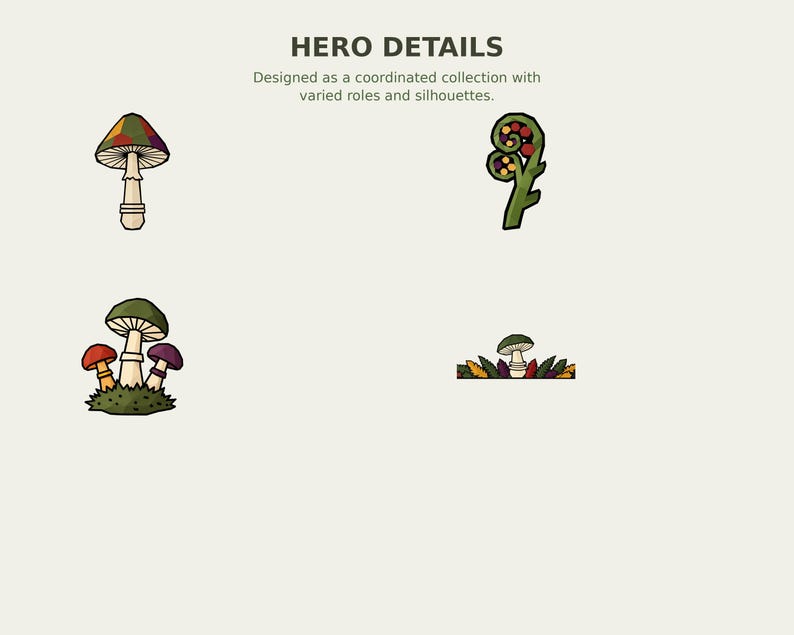 Wild Mushroom and Fern Forager Clipart preview 5
