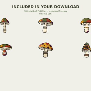 Wild Mushroom and Fern Forager Clipart preview 8