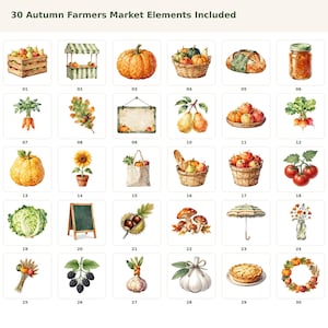 Autumn Farmers Market Clipart Bundle preview image 2