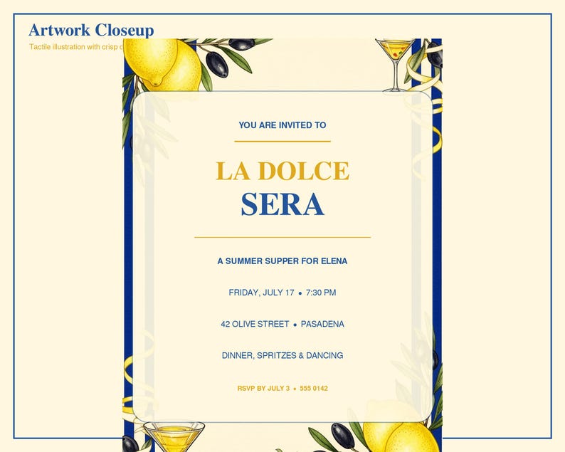Personalized Italian Dinner Party Invitation preview 6