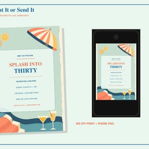 Personalized 30th Birthday Pool Party Invitation preview 5