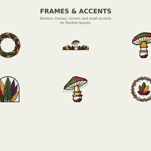 Wild Mushroom and Fern Forager Clipart preview 6