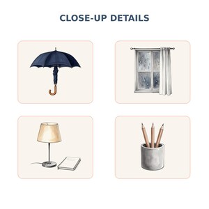 Rainy Day Reading Clipart Bundle preview image 6