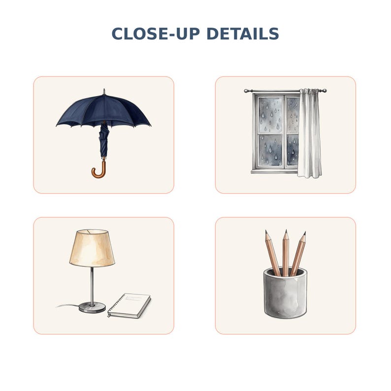 Rainy Day Reading Clipart Bundle preview image 6