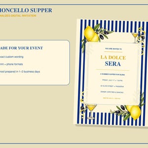 Personalized Italian Dinner Party Invitation preview 1