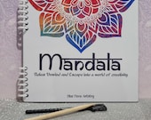 Mandala Scratch art book activity, easy simple coloring fun.