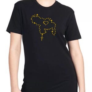 Venezuela Karten-Rosenkranz-Unisex schwarzes T-Shirt