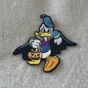 Vampire Donald Duck Patch | 3x3 Inch Embroidered Iron-On | Disney Halloween Candy