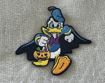 Vampier Donald Duck-patch | 3 x 3 inch geborduurd opstrijkbaar | Disney Halloween-snoep