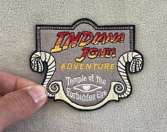 Indiana Jones Adventure Patch | 2.75x3.5 Inch Iron-On | Disneyland Ride Sign
