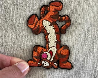 Tigger Patch | 3.5x2.5 Inch Embroidered Iron-On | Disney Winnie the Pooh Character