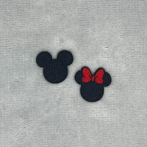 Musse och Mimmi Silhuett Mini Broderade Strykmärken