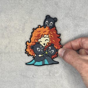 Merida & Her Bear Brothers Embroidered Iron-On Patch