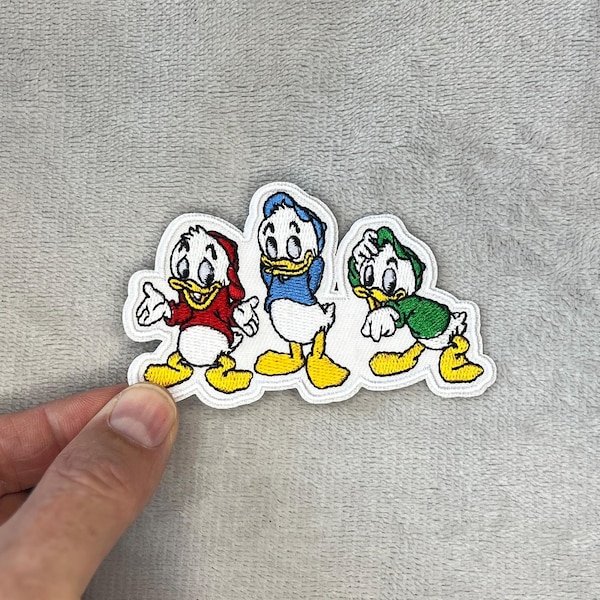 ヒューイ、デューイ、ルーイの刺繍アイロンワッペン