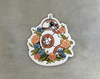 BB-8 フローラルパッチ：刺繍入りアイロン接着式スターウォーズドロイド（3 x 3インチ）