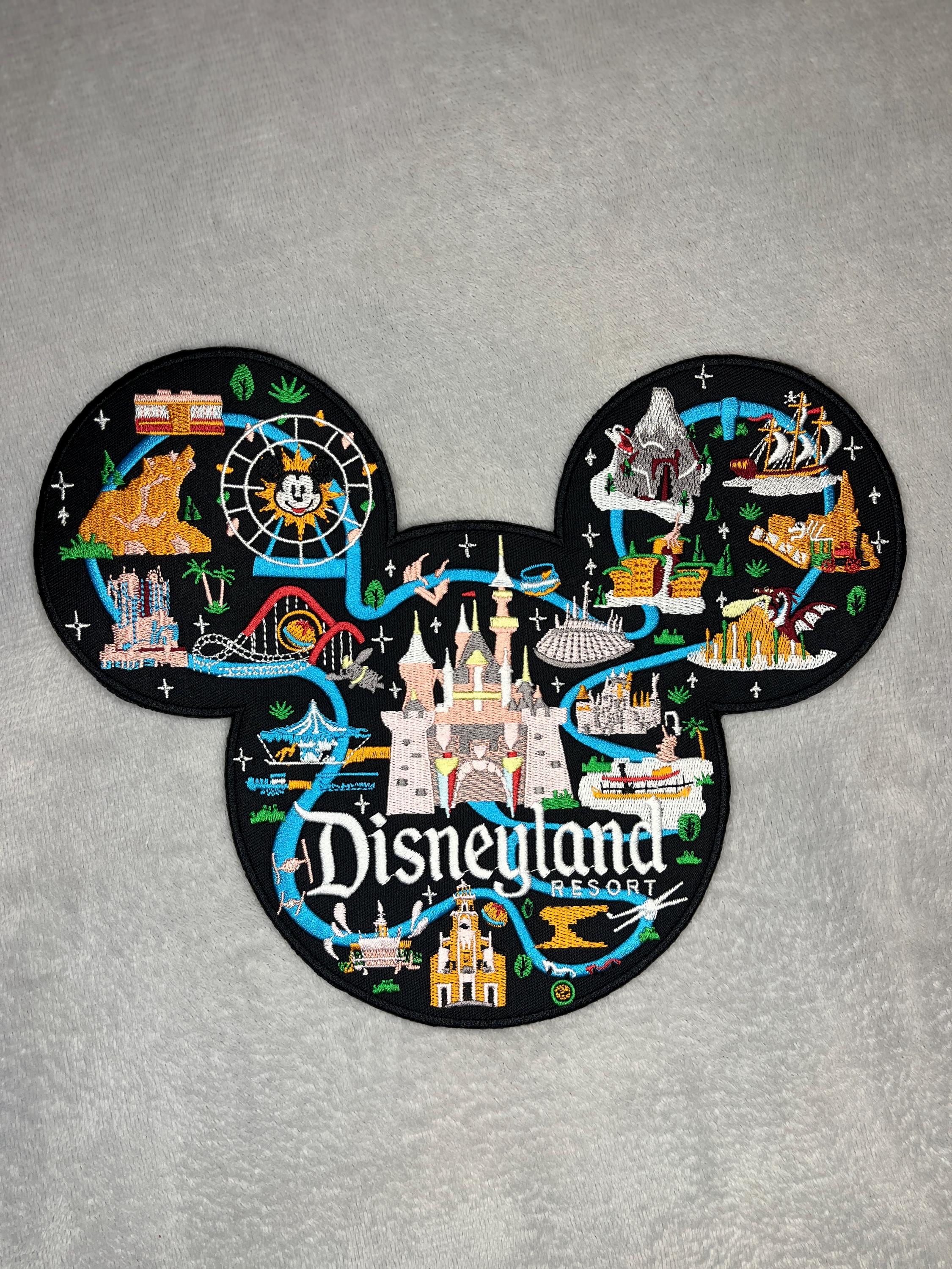 Disneyland Resort Park Map Embroidered Iron-on | Mickey Silhouette