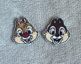 Mini Chip & Dale Patches | 1 Inch Disney-Inspired Embroidered Iron-On