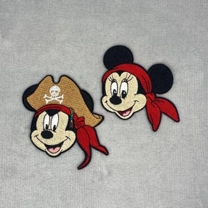 Mickey and Minnie Pirates Embroidered Iron-On Patches