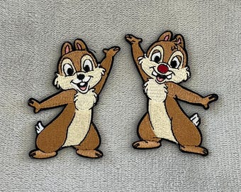 Chip & Dale Embroidered Iron-On Set | Classic Mischief Duo