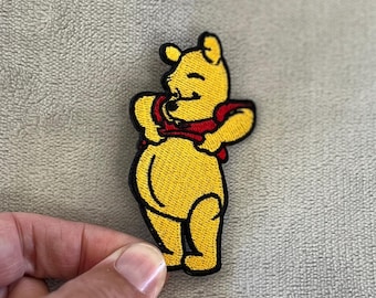 Winnie Puuh Aufnäher | 3x1,75 Zoll bestickt Aufbügler | Klassischer Disney Bär