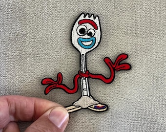 Forky Patch | 3x2.75 Inch Embroidered Iron-On | Toy Story Pixar Patch