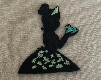 Tiana Silhouette Patch | Princess and the Frog | 3x2.5 Inch Iron-On Embroidered Patch
