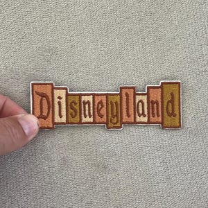 Retro Disneyland Sign Patch | 4x1.25 Inch Embroidered Iron-On