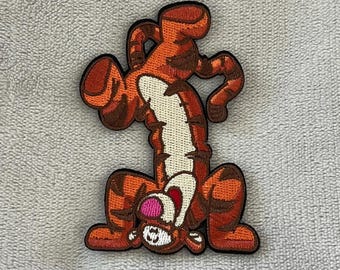 Tigger Patch | 3.5x2.5 Inch Embroidered Iron-On | Disney Winnie the Pooh Character