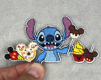 Stitch Disney Snacks Patch | Cute Embroidered Patch | Lilo & Stitch Snack Lover Decor