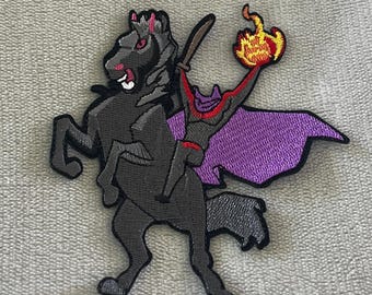 Parche de Jinete sin Cabeza / 4 x 3,75 pulgadas bordado para planchar / Sleepy Hollow Halloween