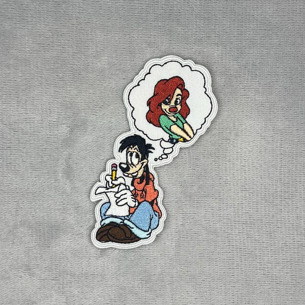 Parche bordado termoadhesivo de Max y Roxanne de la película de Goofy.