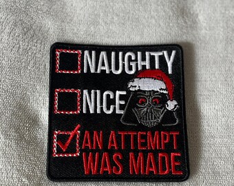 ダース・ベイダーのサンタパッチ | 面白い刺繍スターウォーズクリスマスパッチ