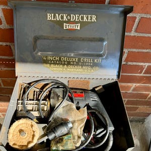 Vintage Black & Decker Utility 1/4 inch Deluxe Drill Kit, Catalog no. U-1004