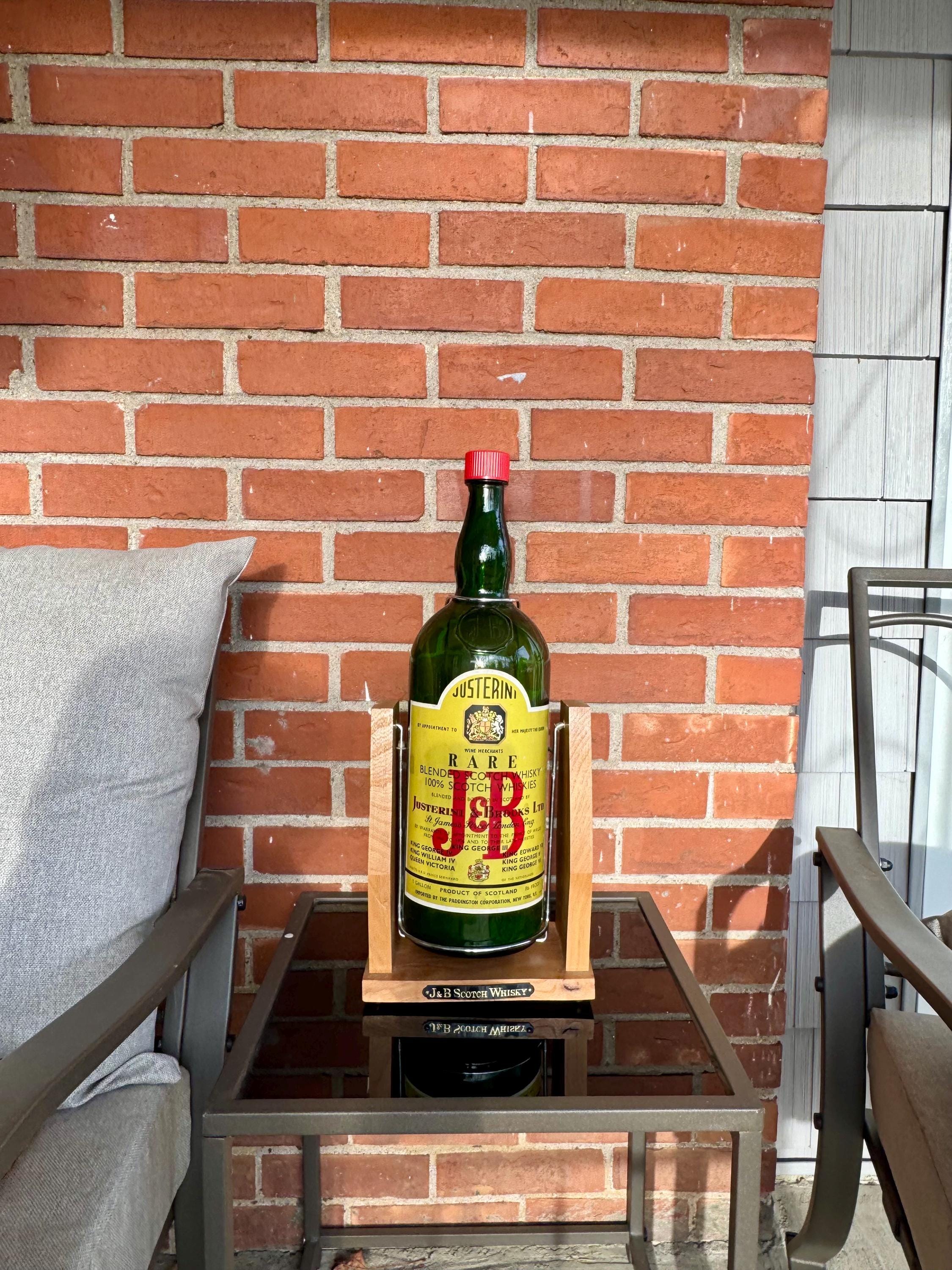 Vintage J&B Rare Scotch Whisky Gallon Bottle With Tilting Cradle