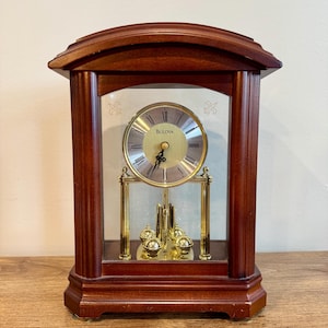 Bulova Nordale Mantel Clock, Engraved Glass University of Hartford Special Recognition Piece