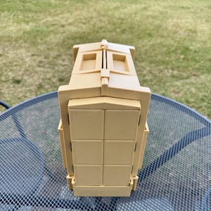 Organizador de costura vintage Singer Homechest - Estuche plegable portátil beige para almacenamiento
