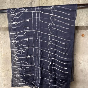 Constantin Brancusi &quot;The Kiss&quot; 100% Silk Scarf, Black and White, Made in France