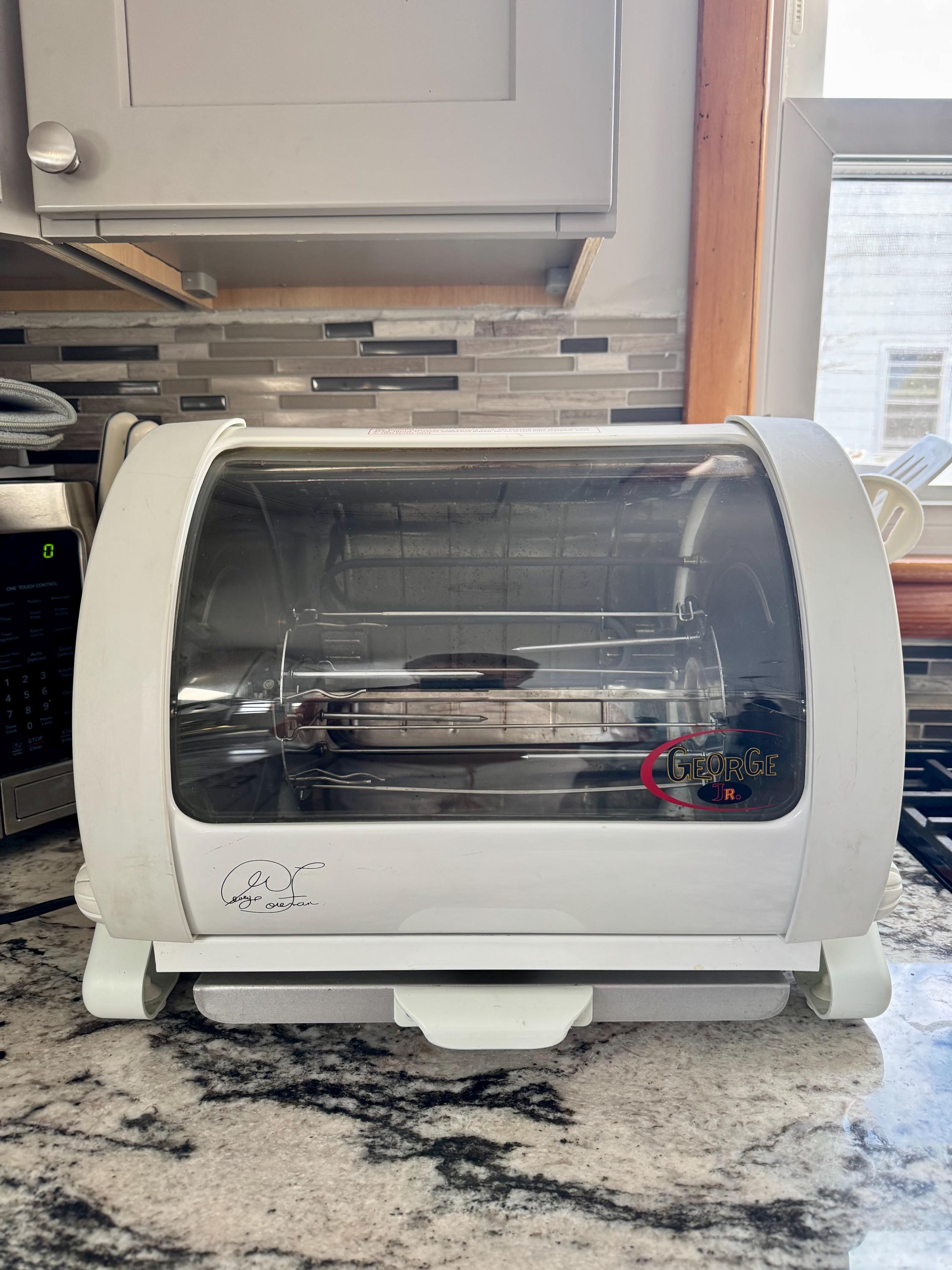 George Foreman GR82B George Jr. Rotisserie Cooker, Working with Drip Tray and Two Attachments - message for lower shipping cost!