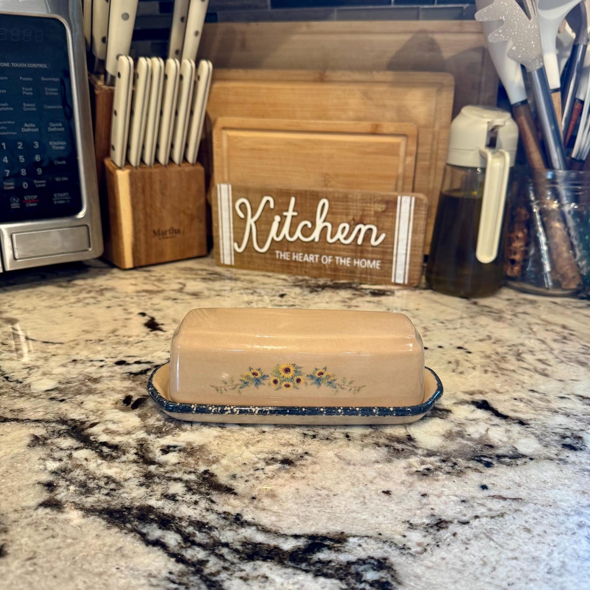 Sunflower Stoneware Butter Dish – Home & Garden Party, 2003 - Etsy