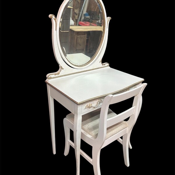 White Vanity Chair - Etsy