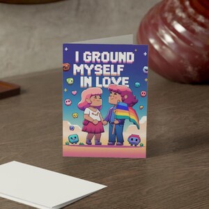 postale de fierté de pixel | postale LGBTQ+ | Carte numérique Fierté | Cadeau imprimable queer | postales de fierté | postale de couples | Cadeaux de fierté